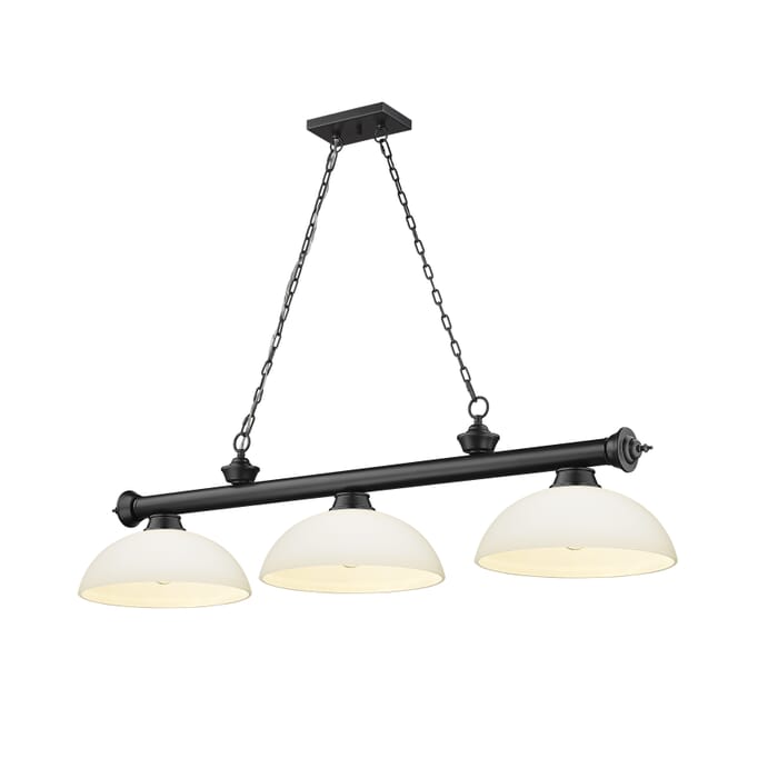 Z-Lite Cordon 3-Light Linear Pendant Light In Matte Black Z-Lite Cordon 3-Light Linear Pendant Light In Matte Black