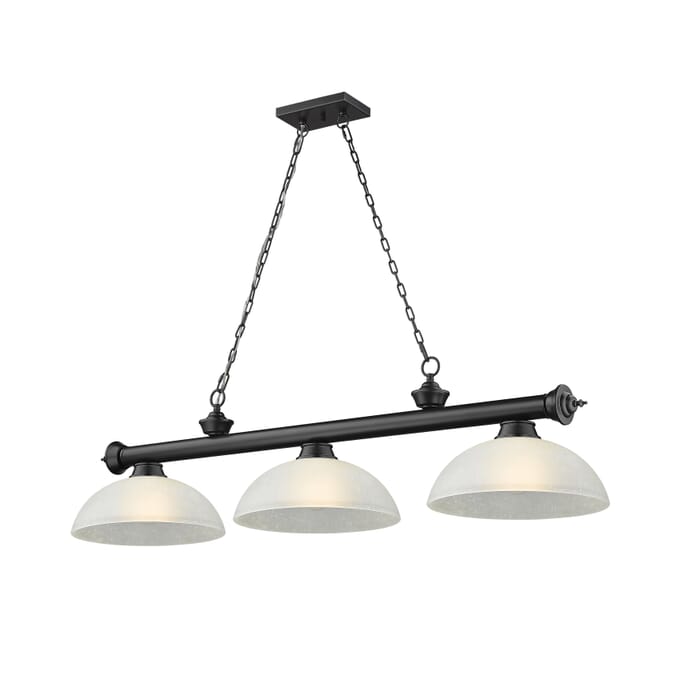 Z-Lite Cordon 3-Light Linear Pendant Light In Matte Black Z-Lite Cordon 3-Light Linear Pendant Light In Matte Black