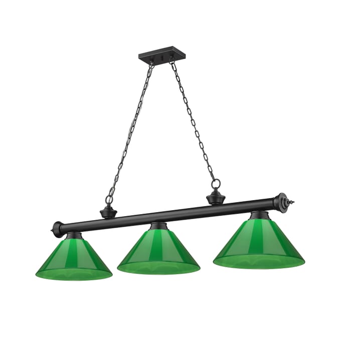 Z-Lite Cordon 3-Light Linear Pendant Light In Matte Black Z-Lite Cordon 3-Light Linear Pendant Light In Matte Black