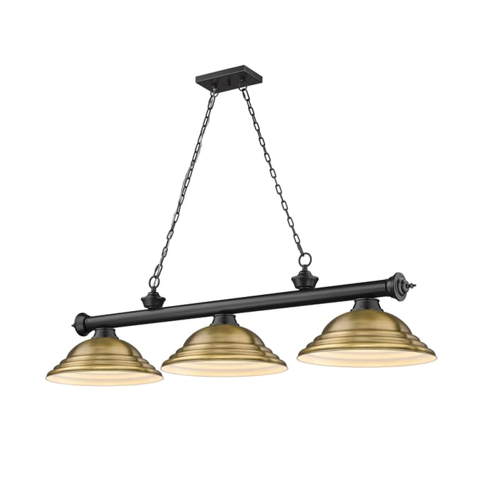 Z-Lite Cordon 3-Light Linear Pendant Light In Matte Black Z-Lite Cordon 3-Light Linear Pendant Light In Matte Black