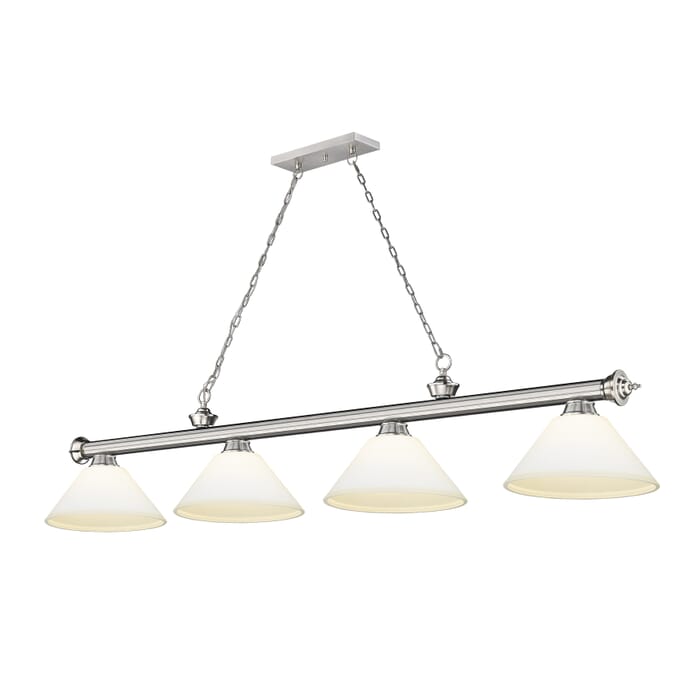 Z-Lite Cordon 4-Light Linear Pendant Light In Brushed Nickel Z-Lite Cordon 4-Light Linear Pendant Light In Brushed Nickel