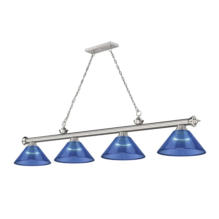 Z-Lite Cordon 4-Light Linear Pendant Light In Brushed Nickel Z-Lite Cordon 4-Light Linear Pendant Light In Brushed Nickel