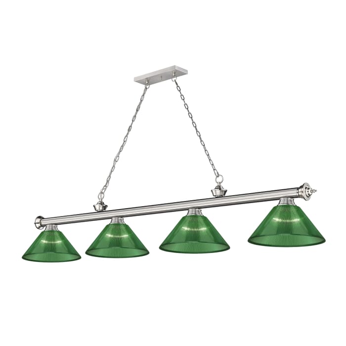 Z-Lite Cordon 4-Light Linear Pendant Light In Brushed Nickel Z-Lite Cordon 4-Light Linear Pendant Light In Brushed Nickel