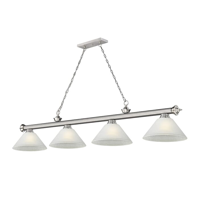 Z-Lite Cordon 4-Light Linear Pendant Light In Brushed Nickel Z-Lite Cordon 4-Light Linear Pendant Light In Brushed Nickel