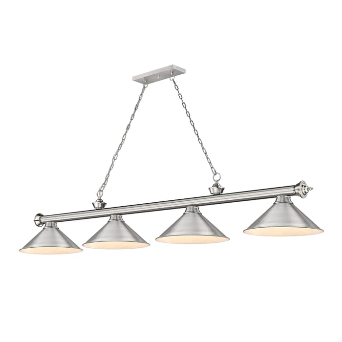 Z-Lite Cordon 4-Light Linear Pendant Light In Brushed Nickel Z-Lite Cordon 4-Light Linear Pendant Light In Brushed Nickel