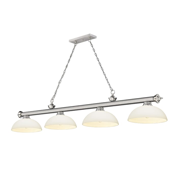 Z-Lite Cordon 4-Light Linear Pendant Light In Brushed Nickel Z-Lite Cordon 4-Light Linear Pendant Light In Brushed Nickel