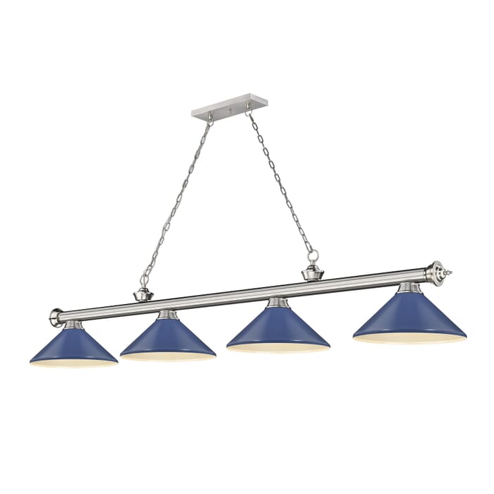 Z-Lite Cordon 4-Light Linear Pendant Light In Brushed Nickel Z-Lite Cordon 4-Light Linear Pendant Light In Brushed Nickel