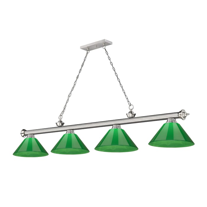 Z-Lite Cordon 4-Light Linear Pendant Light In Brushed Nickel Z-Lite Cordon 4-Light Linear Pendant Light In Brushed Nickel