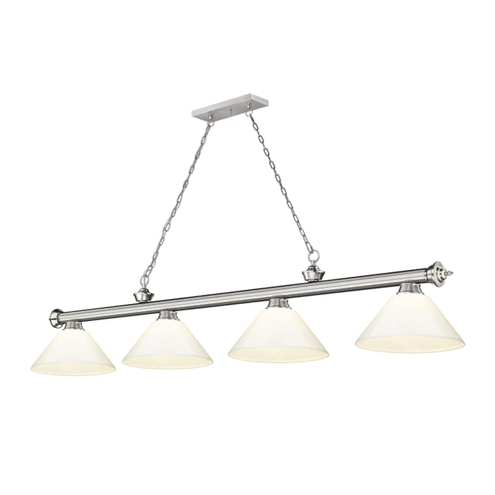 Z-Lite Cordon 4-Light Linear Pendant Light In Brushed Nickel Z-Lite Cordon 4-Light Linear Pendant Light In Brushed Nickel