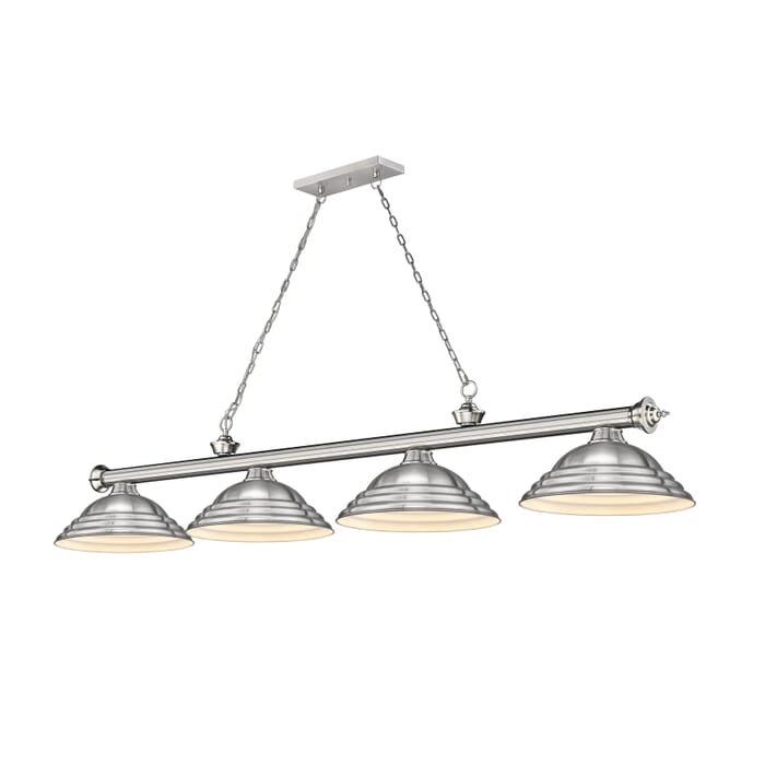 Z-Lite Cordon 4-Light Linear Pendant Light In Brushed Nickel Z-Lite Cordon 4-Light Linear Pendant Light In Brushed Nickel