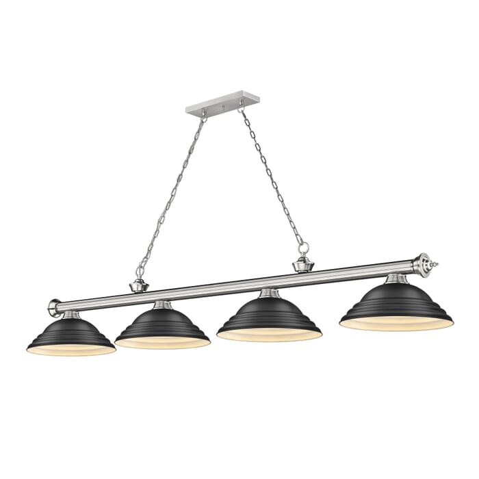 Z-Lite Cordon 4-Light Linear Pendant Light In Brushed Nickel Z-Lite Cordon 4-Light Linear Pendant Light In Brushed Nickel