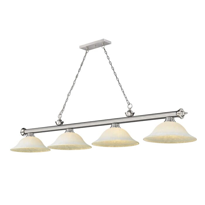 Z-Lite Cordon 4-Light Linear Pendant Light In Brushed Nickel Z-Lite Cordon 4-Light Linear Pendant Light In Brushed Nickel
