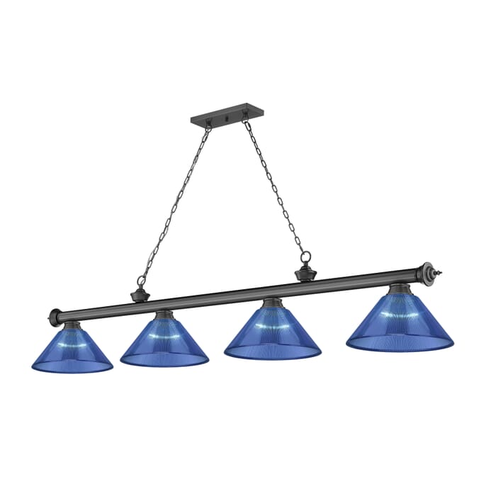 Z-Lite Cordon 4-Light Linear Pendant Light In Bronze Plate Z-Lite Cordon 4-Light Linear Pendant Light In Bronze Plate