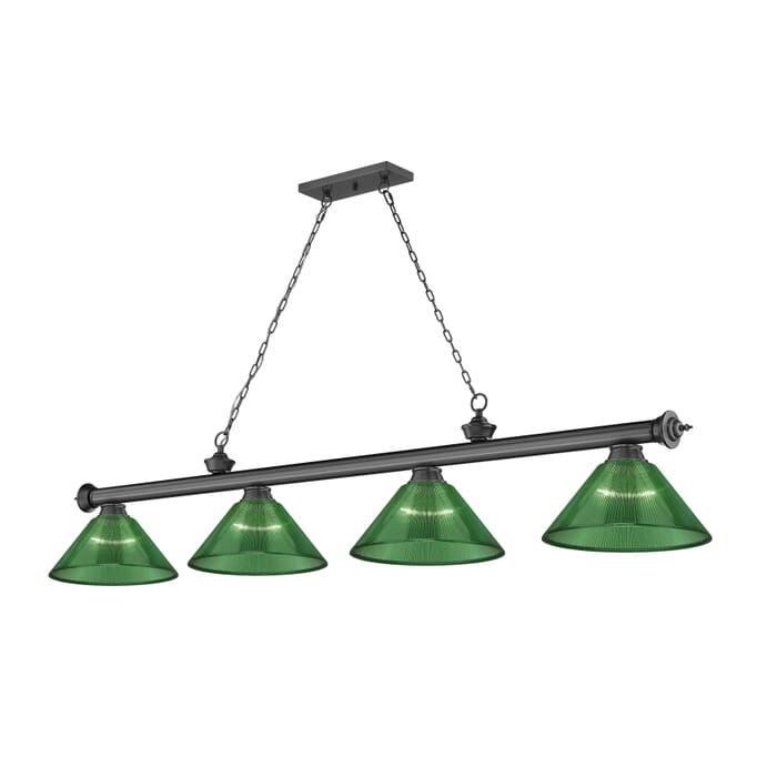 Z-Lite Cordon 4-Light Linear Pendant Light In Bronze Plate Z-Lite Cordon 4-Light Linear Pendant Light In Bronze Plate