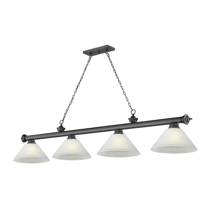 Z-Lite Cordon 4-Light Linear Pendant Light In Bronze Plate Z-Lite Cordon 4-Light Linear Pendant Light In Bronze Plate