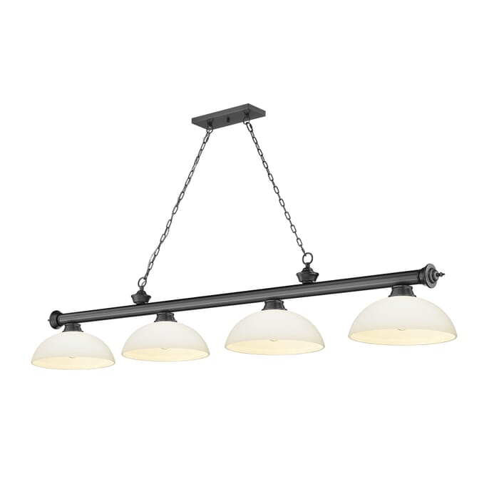 Z-Lite Cordon 4-Light Linear Pendant Light In Bronze Plate Z-Lite Cordon 4-Light Linear Pendant Light In Bronze Plate