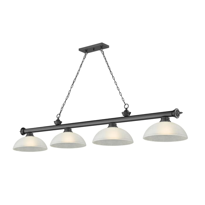 Z-Lite Cordon 4-Light Linear Pendant Light In Bronze Plate Z-Lite Cordon 4-Light Linear Pendant Light In Bronze Plate