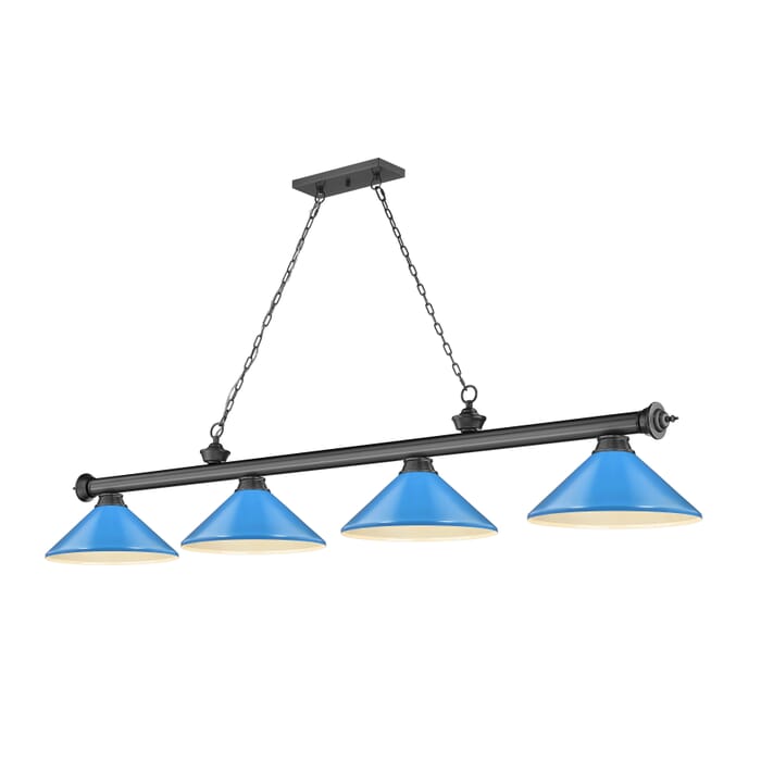 Z-Lite Cordon 4-Light Linear Pendant Light In Bronze Plate Z-Lite Cordon 4-Light Linear Pendant Light In Bronze Plate
