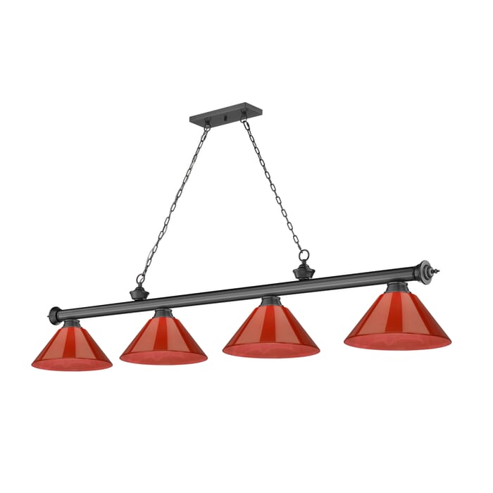 Z-Lite Cordon 4-Light Linear Pendant Light In Bronze Plate Z-Lite Cordon 4-Light Linear Pendant Light In Bronze Plate