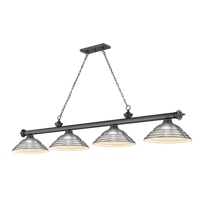 Z-Lite Cordon 4-Light Linear Pendant Light In Bronze Plate Z-Lite Cordon 4-Light Linear Pendant Light In Bronze Plate