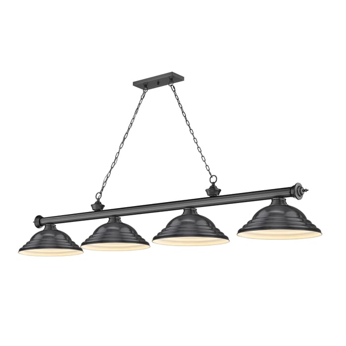 Z-Lite Cordon 4-Light Linear Pendant Light In Bronze Plate Z-Lite Cordon 4-Light Linear Pendant Light In Bronze Plate
