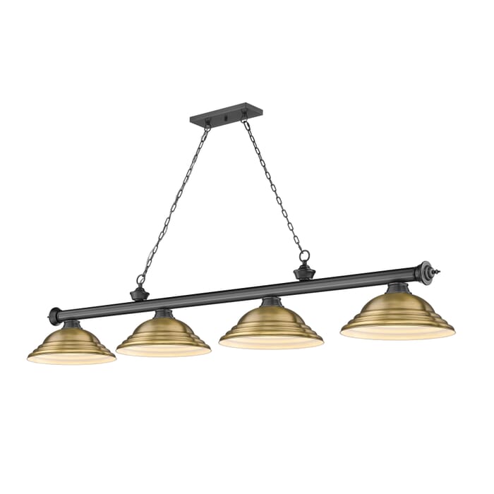 Z-Lite Cordon 4-Light Linear Pendant Light In Bronze Plate Z-Lite Cordon 4-Light Linear Pendant Light In Bronze Plate