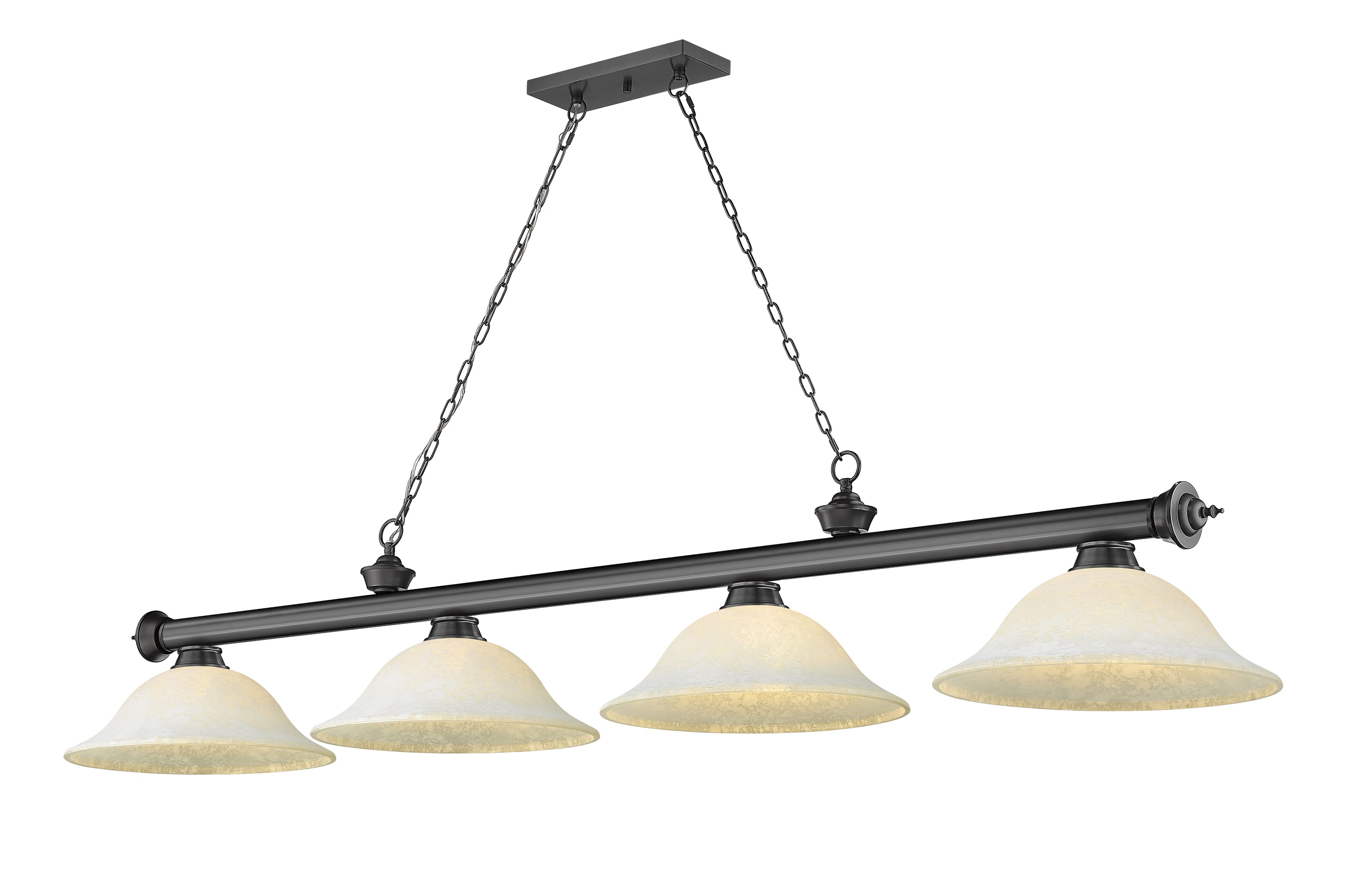 Z-Lite Cordon 4-Light Linear Pendant Light In Bronze Plate