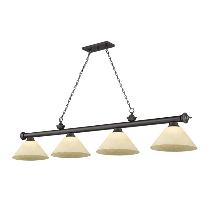 Z-Lite Cordon 4-Light Linear Pendant Light In Bronze Z-Lite Cordon 4-Light Linear Pendant Light In Bronze