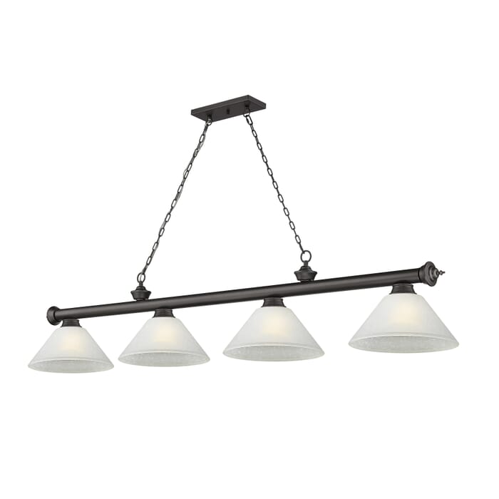 Z-Lite Cordon 4-Light Linear Pendant Light In Bronze Z-Lite Cordon 4-Light Linear Pendant Light In Bronze