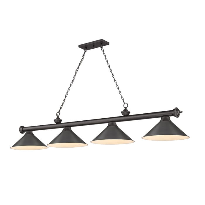 Z-Lite Cordon 4-Light Linear Pendant Light In Bronze Z-Lite Cordon 4-Light Linear Pendant Light In Bronze