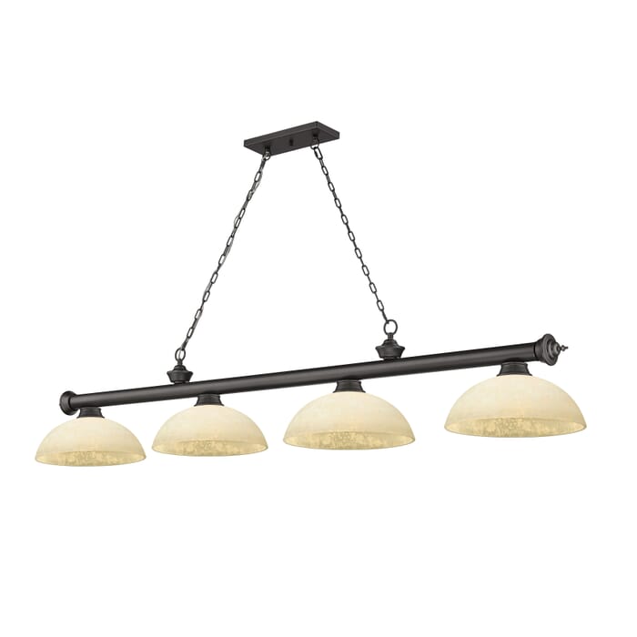 Z-Lite Cordon 4-Light Linear Pendant Light In Bronze Z-Lite Cordon 4-Light Linear Pendant Light In Bronze