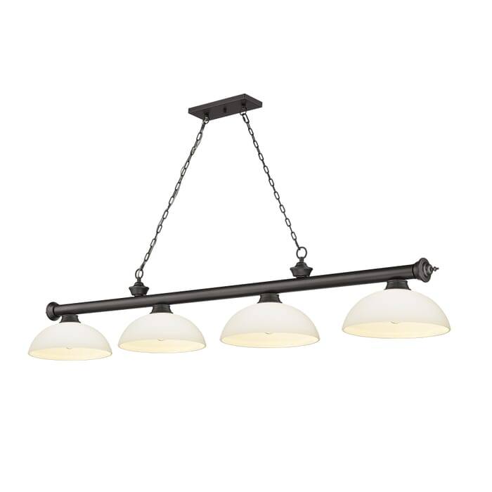 Z-Lite Cordon 4-Light Linear Pendant Light In Bronze Z-Lite Cordon 4-Light Linear Pendant Light In Bronze