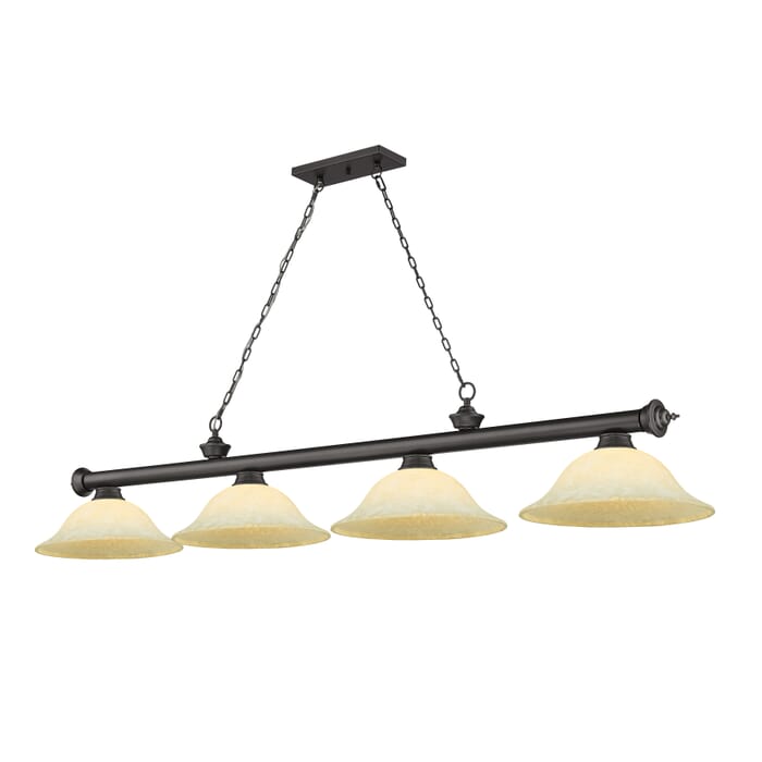 Z-Lite Cordon 4-Light Linear Pendant Light In Bronze Z-Lite Cordon 4-Light Linear Pendant Light In Bronze