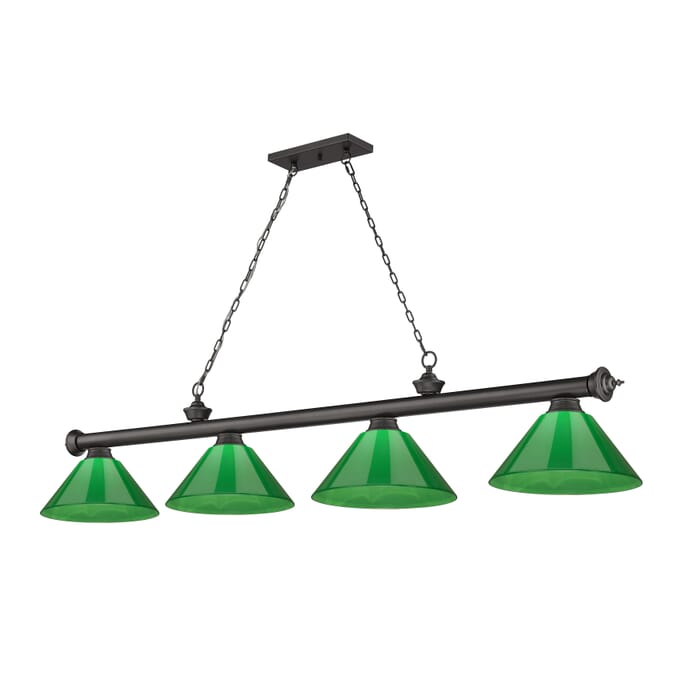 Z-Lite Cordon 4-Light Linear Pendant Light In Bronze Z-Lite Cordon 4-Light Linear Pendant Light In Bronze