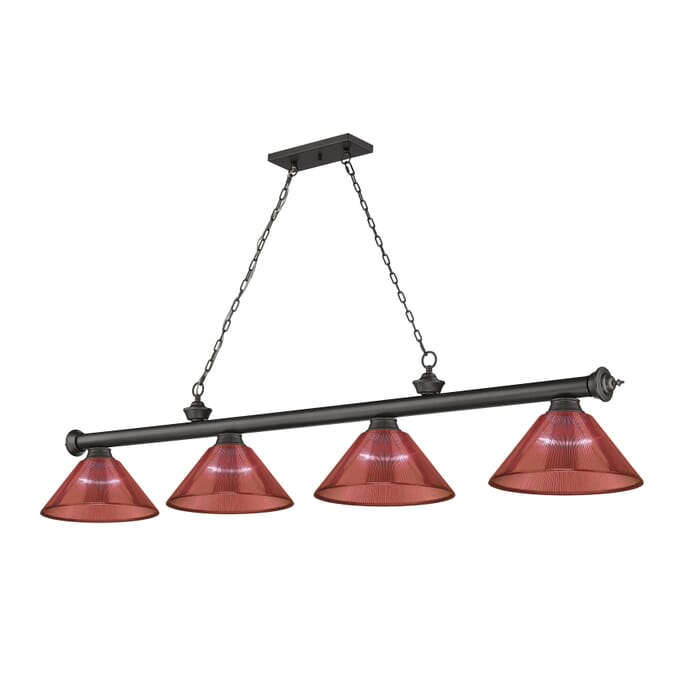 Z-Lite Cordon 4-Light Linear Pendant Light In Bronze Z-Lite Cordon 4-Light Linear Pendant Light In Bronze