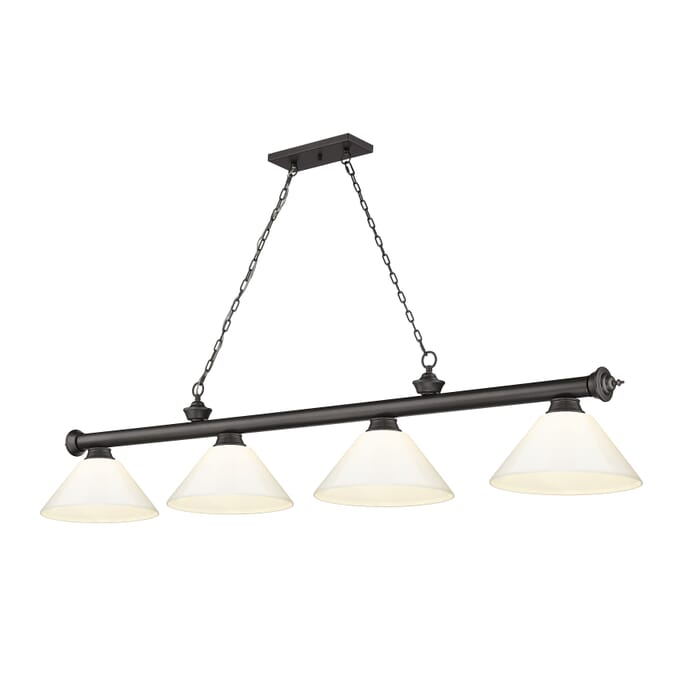Z-Lite Cordon 4-Light Linear Pendant Light In Bronze Z-Lite Cordon 4-Light Linear Pendant Light In Bronze