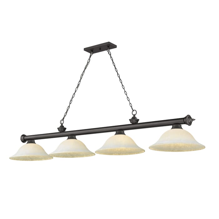 Z-Lite Cordon 4-Light Linear Pendant Light In Bronze Z-Lite Cordon 4-Light Linear Pendant Light In Bronze