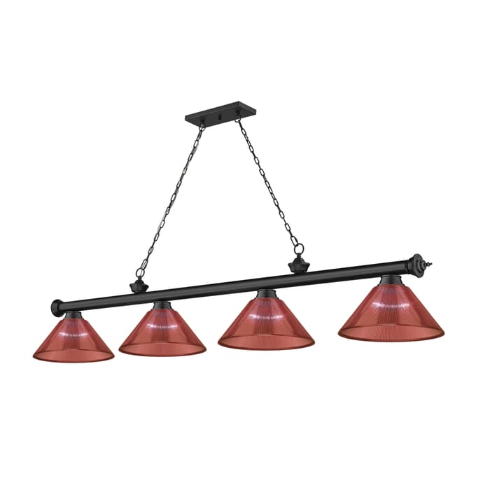 Z-Lite Cordon 4-Light Linear Pendant Light In Matte Black Z-Lite Cordon 4-Light Linear Pendant Light In Matte Black