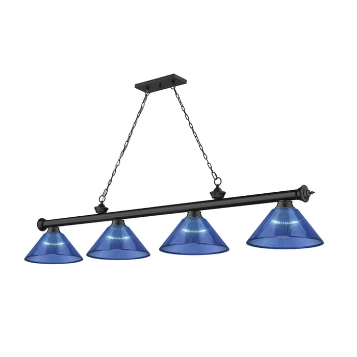 Z-Lite Cordon 4-Light Linear Pendant Light In Matte Black Z-Lite Cordon 4-Light Linear Pendant Light In Matte Black