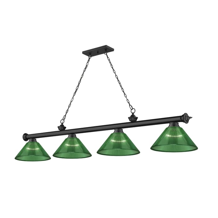 Z-Lite Cordon 4-Light Linear Pendant Light In Matte Black Z-Lite Cordon 4-Light Linear Pendant Light In Matte Black