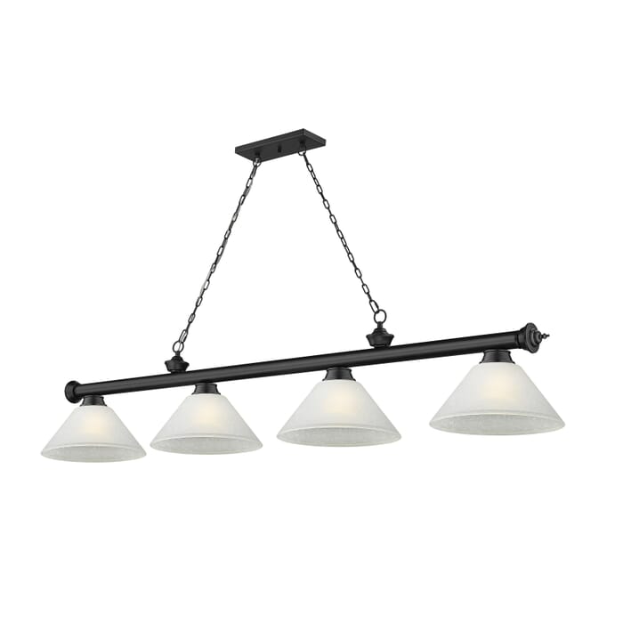 Z-Lite Cordon 4-Light Linear Pendant Light In Matte Black Z-Lite Cordon 4-Light Linear Pendant Light In Matte Black