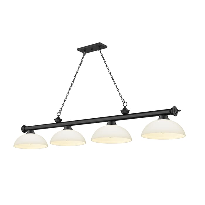 Z-Lite Cordon 4-Light Linear Pendant Light In Matte Black Z-Lite Cordon 4-Light Linear Pendant Light In Matte Black