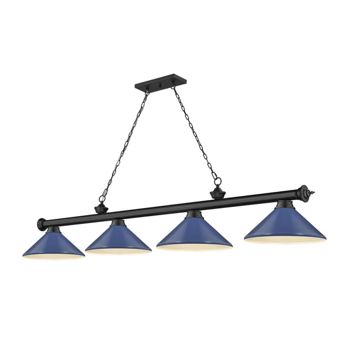 Z-Lite Cordon 4-Light Linear Pendant Light In Matte Black Z-Lite Cordon 4-Light Linear Pendant Light In Matte Black
