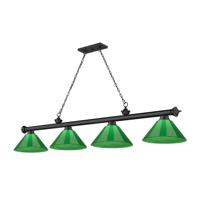 Z-Lite Cordon 4-Light Linear Pendant Light In Matte Black Z-Lite Cordon 4-Light Linear Pendant Light In Matte Black