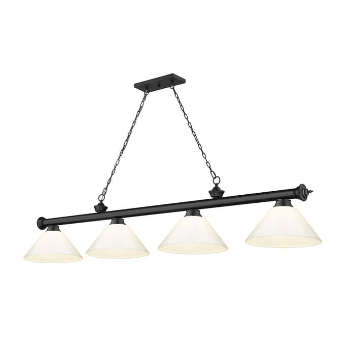Z-Lite Cordon 4-Light Linear Pendant Light In Matte Black Z-Lite Cordon 4-Light Linear Pendant Light In Matte Black