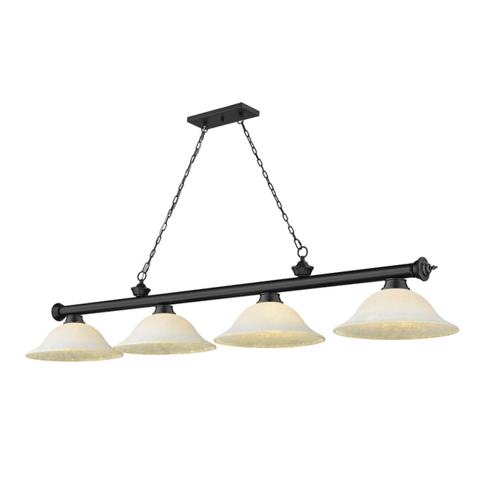 Z-Lite Cordon 4-Light Linear Pendant Light In Matte Black Z-Lite Cordon 4-Light Linear Pendant Light In Matte Black
