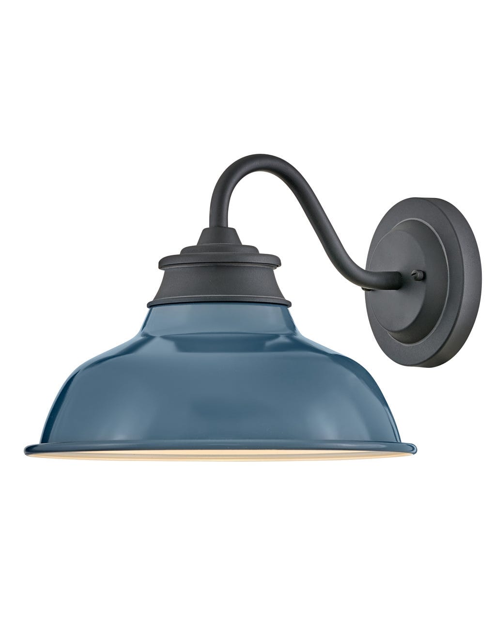 Wallace 1-Light Outdoor Wall Light In Museum Black With Denim Blue Accent