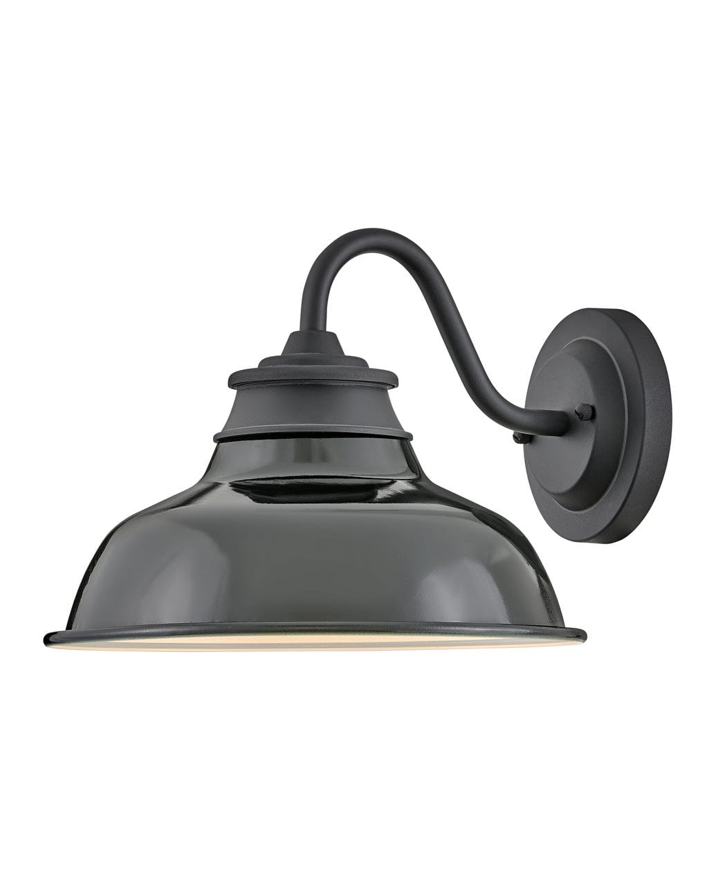 Wallace 1-Light Outdoor Wall Light In Museum Black With Gloss Black Accent