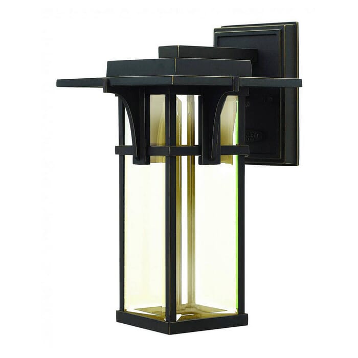 Hinkley Manhattan 1-Light LED Outdoor Small Wall Mount in Oil Rubbed Bronze Hinkley Manhattan 1-Light LED Outdoor Small Wall Mount in Oil Rubbed Bronze