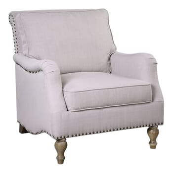 Uttermost Armstead 34.25" Antique White Armchair in Honey Stain